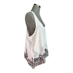 No Boundaries Women's Grey Off White Lace Sleeveless Tank Top XXL Sheer Floral