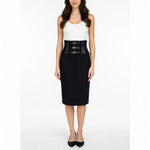 MARIA GRAZIA SEVERI Womens Skirt IT 42 (US 6) Black Bustier Midi Front Slit VG