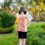 WHITE HOUSE BLACK MARKET Light Pink Sequin Tank Top Women Medium Sleeveless VG