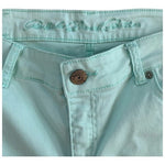 Buffalo David Bitton Women's Mint Green Cropped Jeans Sz 29 Rolled Hem Cotton VG