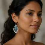 Turquoise Teal Threaded Dangle Earrings NWOT