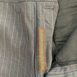 ETRO Milano Italy Gray Striped 100% Wool Flat Front Tailored Dress Pants Size 52