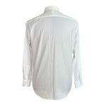 ENZO Men’s White Cotton Button Front Long Sleeve Dress Shirt Custom Fit Size M