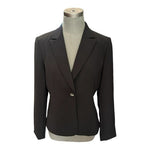 Tahari Arthur S Levine Womens Fitted Blazer 10 Black Textured Lined Work Jacket