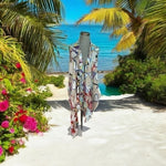 PASSIGATTI Italy Multicolor Abstract Print Fringe Scarf 76x28 Cotton Linen Mesh