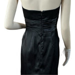 David's Bridal Black Strapless Ruched Waist Fit Flare Dress 2 Pockets Prom VG