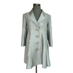 SHERI DROBNICK Credibility Women's Silver Metallic Jacket Size 8 Linen Blend VG