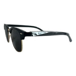 Polarized Half Frame Horn Rimmed Sunglasses Black Unisex Deep Eddy Vodka New