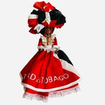 Trinidad & Tobago National Costume Doll 13" Vintage Caribbean Folk Art VG