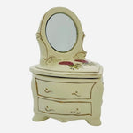 Hermitage Pottery Heart Shaped Floral Ceramic Mirrored Jewelry Trinket Box 7" VG