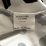 Noracora Women's Tassel Blouse S Black White Polka Dot Lace Sleeve Cotton VG