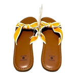 Shade & Shore Yellow White Bow Knot Slip-On Sandals Women’s Size 10