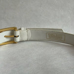Karen Scott Women’s White Croco Pattern Leather Belt Gold Buckle Medium