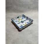 Vintage Mini Ceramic Casserole Dish 7" Brown Wicker Basket Floral Stoneware VG