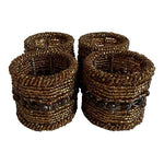 Vintage Set of 4 Copper Handmade Micro Beaded Napkin Rings Moroccan Napkin Rings