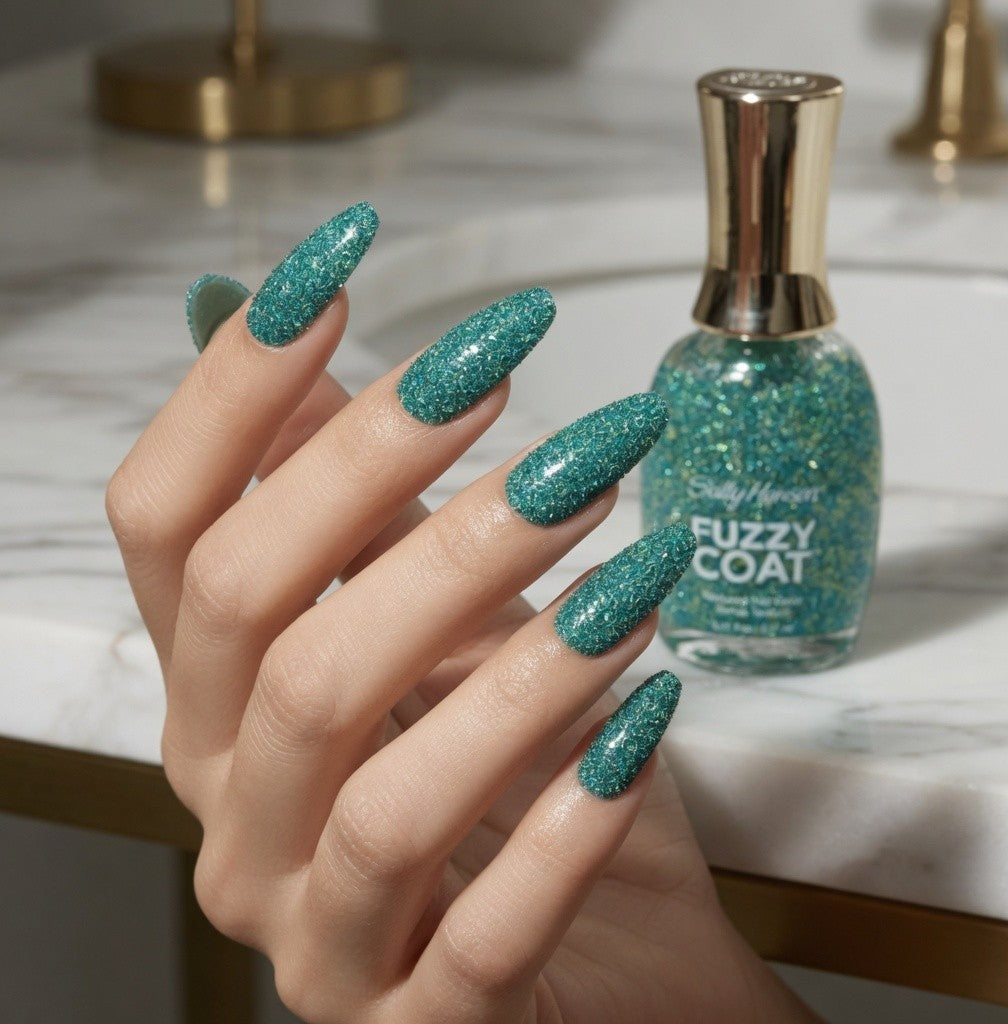 Sally Hansen Fuzzy Coat Textured Nail Polish Fuzz-Sea 500 Full Size New
