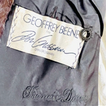 Geoffrey Beene Real Mink Fur Coat Jacket Vintage Brown XS Fit &Flare Glossy Coat