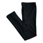 White House Black Market Women's Black Ponte Leggings M Ankle Slit Pull On VG