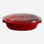 KitchenAid Red Acrylic Microwave Fish Veggie Steamer 13.5" Food Steamer VG