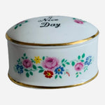 Vintage Coalport Bone China Trinket Box Floral Gold Trim England 2.25" Lid