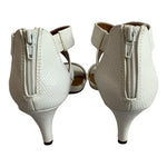 Style & Co White Leatherette Low Heel Sandals Women's Shoes Size 5.5 Stiletto