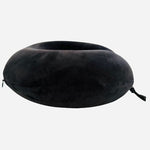 Bella Russo Black Velvet Neck Pillow 100% Polyester Travel Adjustable Unisex VG