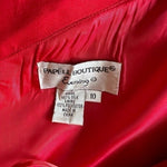 Vintage Papell Boutique Evening Dress 10 Red Silk One Shoulder Ruffle Lined NWOT