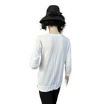 Ralph Lauren Womens Sweater White Cotton V Neck Half Button LRL Lightweight NWT