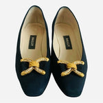BALLY Vermont Navy Blue Leather Pumps Low Heels Bow Women’s Size 5