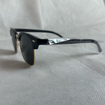 Polarized Half Frame Horn Rimmed Sunglasses Black Unisex Deep Eddy Vodka New