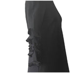 Pure Color Black Cha Cha 3/4 Sleeve Crew Neck Mini Dress S 2 Pockets Excellent