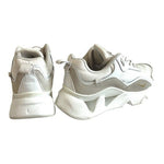Nike Women’s White Leather Sneakers Gold Logo Casual Athletic Shoes Size 7.5