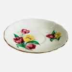 Vintage CROWN ROYAL England Bone China Tulips Tea Saucer 5.5” Floral Porcelain
