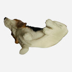 Vintage Cocker Spaniel Puppy Figurine Resin Dog Statue Sculpture White Orange VG