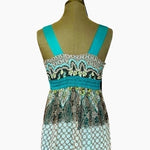 Eva Alexander London V-Neck Multicolor Floral Sheer Maxi Dress XS Sleeveless VG