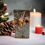 Artisan Pillar Candle Holly Berry Acorn Christmas 6x3" Handmade Wax Holiday Gift