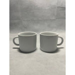Set 4 Crate & Barrel White Porcelain Espresso Cups 2.5" Contemporary Coffee Mugs