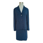 KENAR Navy Blue White Striped Women’s Pencil Skirt Suit Blazer & Skirt Set 10