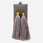 Multicolor Tinsel Tassel Earrings Gold Tone Fish Hook Costume Jewelry New