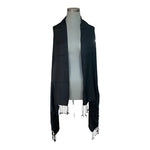 Bindya Lulla Black Viscose Fringe Scarf 54"x30" Shawl Wrap Neck Warmer VG