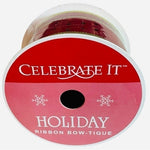 Celebrate It Red Gold Dot Wired Holiday Ribbon 2.5"x10yd New