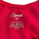 Leveret Girls Red Stretch Nylon Long Sleeve Bodysuit Dance Leotard Size L NWOT