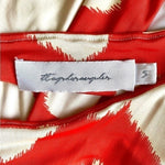 T-Bags Los Angeles Women's Open Back Chevron Top S Orange Beige Zigzag Print EXC