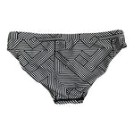 Women’s Swim Bottom SPORTI Black & White Chevron Drawstring Swim Bikini Bottom