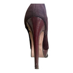 PRIMADONNA Burgundy Faux Suede Leather High Heel Ankle Booties Women’s Size 36