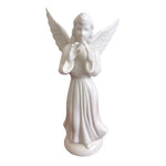 Vintage Dresden White Angel Musician Bisque Porcelain Statue 5.75 Germany Signed