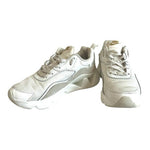 Nike Women’s White Leather Sneakers Gold Logo Casual Athletic Shoes Size 7.5