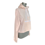 Independent Trading Co. Women's Pink Cropped Windbreaker L 1/4 Zip Hood NWT