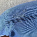 Angelo Litrico Men's Blue Grey Stripe Button Front Shirt 2XL Cotton Short Sleeve
