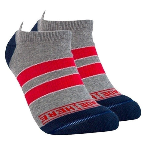 MADE HERE University No Show Grey Red Cotton Unisex Socks Sz S/M NWT Made in USA